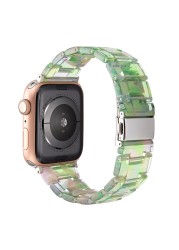 resin watches for apple watch 7 6 5 band 44mm iwatch 42mm series 4 3 2 wrist strap accessories loop 40mm replacement bracelet