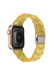 resin watches for apple watch 7 6 5 band 44mm iwatch 42mm series 4 3 2 wrist strap accessories loop 40mm replacement bracelet