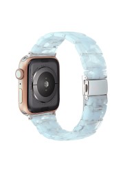 resin watches for apple watch 7 6 5 band 44mm iwatch 42mm series 4 3 2 wrist strap accessories loop 40mm replacement bracelet