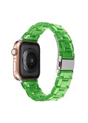 resin watches for apple watch 7 6 5 band 44mm iwatch 42mm series 4 3 2 wrist strap accessories loop 40mm replacement bracelet