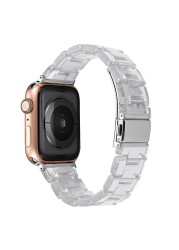 resin watches for apple watch 7 6 5 band 44mm iwatch 42mm series 4 3 2 wrist strap accessories loop 40mm replacement bracelet