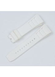 Top quality softImported nature silicone rubber 20mm watchband for Richard Mille watch strap band butterfly buckle free tools