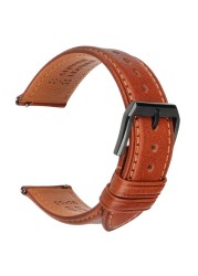 18 19 20mm 21 22mm 23 24 Leather Watch Strap Black Brown Quick Release Watchband Men Women Smart Watch Bracelet Bracelet Wristband