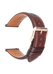18 19 20mm 21 22mm 23 24 Leather Watch Strap Black Brown Quick Release Watchband Men Women Smart Watch Bracelet Bracelet Wristband