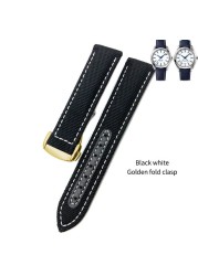 19mm 20mm Nylon Canvas Watch Strap for Omega 300 AT150 Fabric Leather Aqua Terra 150 Blue 21mm 22mm Watchband Buckle