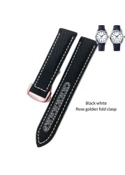 19mm 20mm Nylon Canvas Watch Strap for Omega 300 AT150 Fabric Leather Aqua Terra 150 Blue 21mm 22mm Watchband Buckle