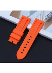 Nature Soft Silicone 24mm Watchband Bracelet for Panerai Strap for PAM389/111/441 Waterproof Watch Accessories Watch Band