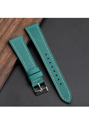 Calfskin Watch Band, Handmade, Palm Pattern, Epsom, Top Layer, 18 120 22mm, Suitable for Antique Watches