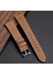 Calfskin Watch Band, Handmade, Palm Pattern, Epsom, Top Layer, 18 120 22mm, Suitable for Antique Watches