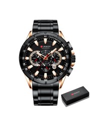 Curren Watches Men Luxury Brand Chronograph Quartz Watch Men Waterproof Sport Wrist Watch Men Stainless Steel Male Clock
