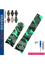 For Rolex Rubber B Diver GMT Daytona Black Green Water Specter Rubber Silicone Watch Strap 20mm