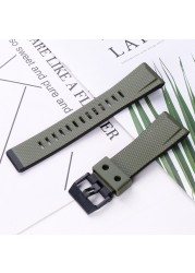 24mm Resin Strap Men's Pin Buckle Watch Accessories for Casio GA2000 PRG-600 PRW-6600PRG-650 Sports Waterproof Wristband Ladies