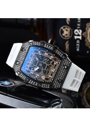 Mens Luxury Top Brand Watch Men Sports Wristwatches Chronograph Quartz Watches Male Tonneau Watch Hombre Relogio Masculino