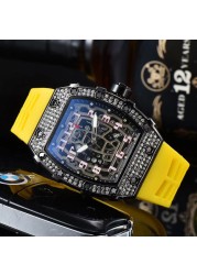 Mens Luxury Top Brand Watch Men Sports Wristwatches Chronograph Quartz Watches Male Tonneau Watch Hombre Relogio Masculino