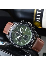 2022 New Seiko Watch High Quality Leather Quartz Watch Fashion Business Multifunction Chronograph Senior Sport Men's Watch