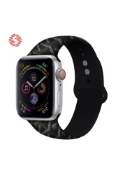 ShengOne Strap Soft Silicone Sport Band for Apple Watch 7 6 SE 5 4 45 44 42mm Striped Rubber Strap Replacement 3 2 1 41 40 38