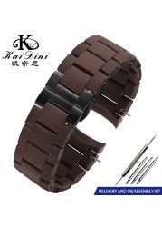 Silicone Hard Rubber Watchband In Rubber For AR5890 AR5889 AR5858 AR5920 AR5868 AR8023 Man 23mm Woman 20mm Watch Band Bracelet