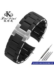 Silicone Hard Rubber Watchband In Rubber For AR5890 AR5889 AR5858 AR5920 AR5868 AR8023 Man 23mm Woman 20mm Watch Band Bracelet