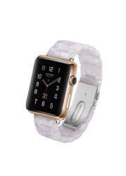 Replacement Resin Tortoise Shell Lines Watch Strap Bracelet For Apple Watch Series 5/4/3/2/1 42mm 44mm 38 and 40mm Leopard Print