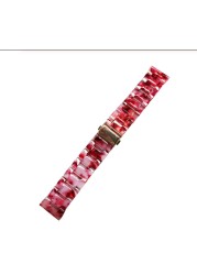 Replacement Resin Tortoise Shell Lines Watch Strap Bracelet For Apple Watch Series 5/4/3/2/1 42mm 44mm 38 and 40mm Leopard Print