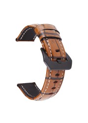 Men's Retro Watchband Soft Calf Genuine Leather Watch Strap 20mm 22mm 24mm 26mm Watch Band Accessories Cowhide Handmade Wristband