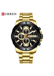 CURREN Luxury Military Waterproof Sport Stainless Steel Men's Watch Fashion Business Quartz Watch for Men relogio masculino