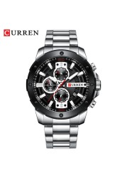 CURREN Luxury Military Waterproof Sport Stainless Steel Men's Watch Fashion Business Quartz Watch for Men relogio masculino