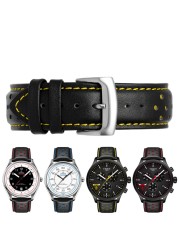 For Omega Tissot T116.617 Fashion Sport Genuine Leather Watch Strap Male 22mmBlack Red Orange Blue Yellow Line Soft Accessories