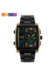 SKMEI 1274 Men's 5ATM Waterproof Students Quartz Wristwatch Digital Alarm Date Year EL Backlight Chronograph EL Lighting Chip