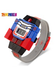 SKMEI 1095 Children's Wristwatch Kids Boy Detachable Digital Watch Robot Deformation Toy