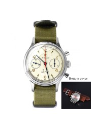 Pilot watch 1963 sapphire mirror bronze retro mechanical military watches flying aviation chronograph new year gift men watches