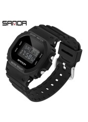 SANDA Fashion Simple Sports Watch Women Casual Military Watches Alarm Clock Shock Resistant Waterproof Digital Watches Female 293