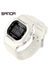 SANDA Fashion Simple Sports Watch Women Casual Military Watches Alarm Clock Shock Resistant Waterproof Digital Watches Female 293