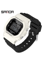 SANDA Fashion Simple Sports Watch Women Casual Military Watches Alarm Clock Shock Resistant Waterproof Digital Watches Female 293