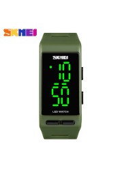 SKMEI Sports Digital Women's Watch Fashion Casual Waterproof Lady Wristwatch PU Strap Alarm Week Display Watches 1364