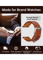 MAIKES Quick Release Watch Band Italy Vegetable Tanned Leather For Huawei Galaxy Watch 22mm Cow Watch Bracelet Leather Strap