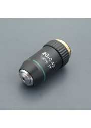 195 Black Achromatic Objective 4X 10X 20X 40X 60X 100X High Quality Microscope Objective Lens RMS 20.2mm Objective