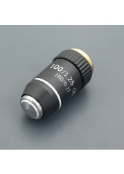 195 Black Achromatic Objective 4X 10X 20X 40X 60X 100X High Quality Microscope Objective Lens RMS 20.2mm Objective