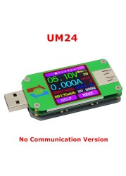 UM24 UM24C ل APP USB 2.0 شاشة الكريستال السائل الفولتميتر مقياس التيار الكهربائي بطارية تهمة الجهد الحالي متر كابل جهاز اختبار المقاومة-12006014