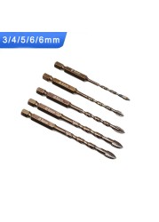 Justing Lau 7pcs/set Cross Hex Tile Bits Cup Ceramic Concrete Hole Opener Alloy Triangle Drill Size 3/4/5/6/8/10/12mm