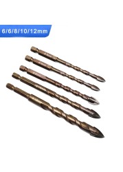 Justing Lau 7pcs/set Cross Hex Tile Bits Cup Ceramic Concrete Hole Opener Alloy Triangle Drill Size 3/4/5/6/8/10/12mm