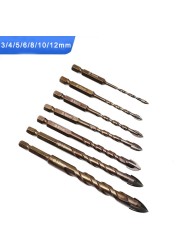 Justing Lau 7pcs/set Cross Hex Tile Bits Cup Ceramic Concrete Hole Opener Alloy Triangle Drill Size 3/4/5/6/8/10/12mm