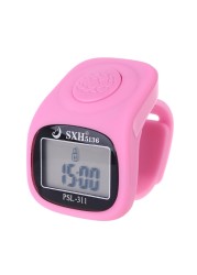 6 digital finger tally counter 8 channels with LED backlight time chanting prayer ring silicone electronic hand counter