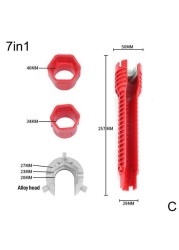 8 in 1 Washer Wrench Non-slip Washer Wrench Magic Sink Pipe Kit Wrench Plumbing Installation Spanner Wrench Repair Tools