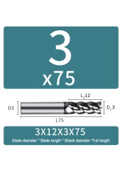 Carbide Milling Cutter 4 Flute Harden Tungsten Alloy Steel Face End Mill Lengthening 16mm 150mm Computer Tools Stainless Special HRC 65