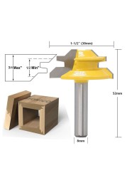 1/2 "1/4" 8 مللي متر عرقوب 45 درجة قفل ميتري راوتر بت 8*1-1/2 8*1-3/8 Tenon نهاية القاطع أدوات طحن لأعمال الخشب