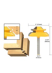 1/2 "1/4" 8 مللي متر عرقوب 45 درجة قفل ميتري راوتر بت 8*1-1/2 8*1-3/8 Tenon نهاية القاطع أدوات طحن لأعمال الخشب