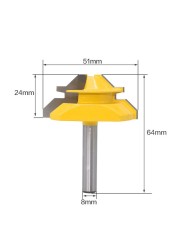 1/2 "1/4" 8 مللي متر عرقوب 45 درجة قفل ميتري راوتر بت 8*1-1/2 8*1-3/8 Tenon نهاية القاطع أدوات طحن لأعمال الخشب