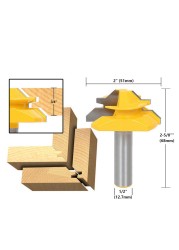 1/2 "1/4" 8 مللي متر عرقوب 45 درجة قفل ميتري راوتر بت 8*1-1/2 8*1-3/8 Tenon نهاية القاطع أدوات طحن لأعمال الخشب