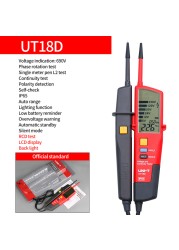 UNI-T UT18A التلقائي المدى الفولتميتر الفولتميتر الرقمي الجهد اقلام الفحص مع مؤشر LED UT18B UT18C UT18D